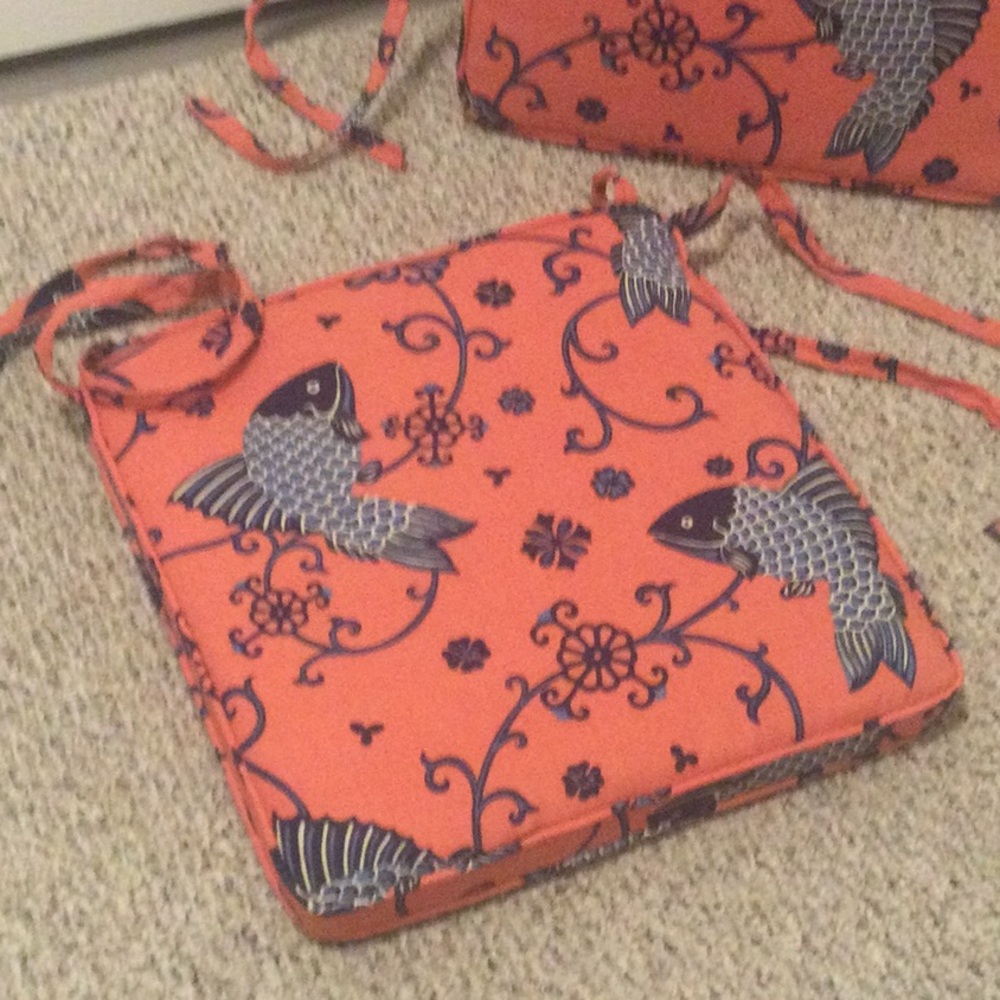 Pair Custom seat cushions Lee Jofa fabric